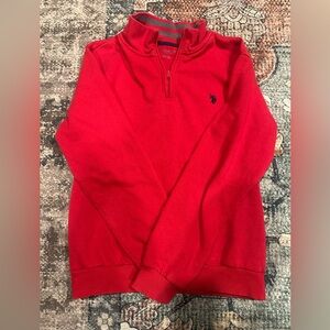 U.S. Polo Assn. Red Quarter-Zip Sweater